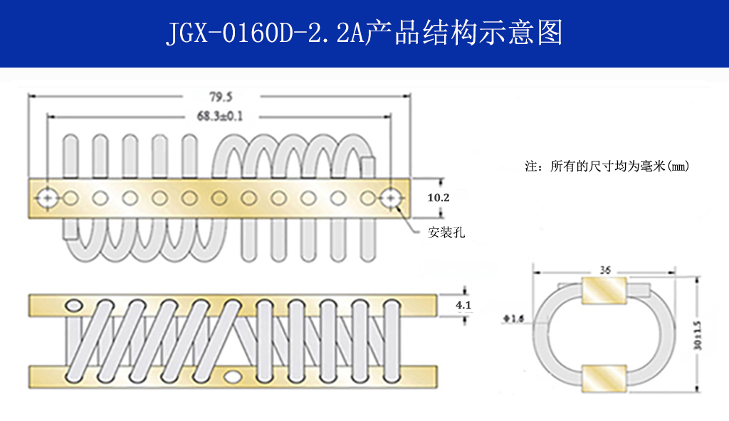 JGX-0160D-2.2A多應(yīng)用鋼絲繩隔振器結(jié)構(gòu)