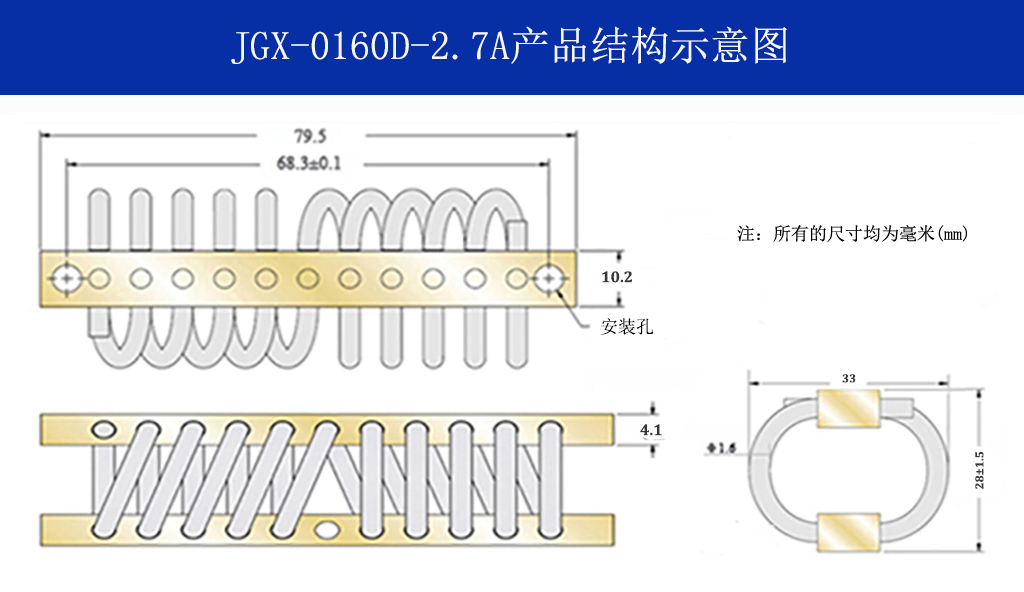 JGX-0160D-2.7A多應(yīng)用鋼絲繩隔振器結(jié)構(gòu)